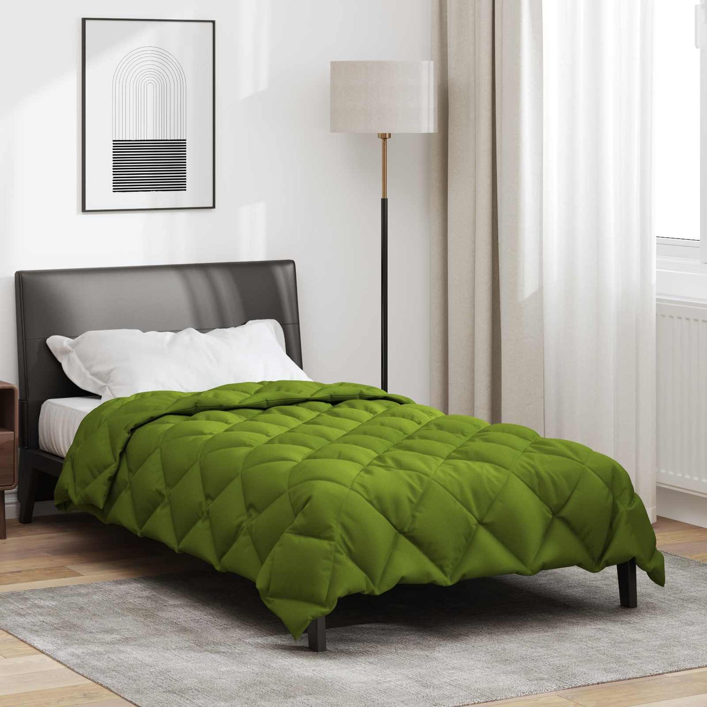 vidaXL Winterbettdecke Grün 220 x 135 cm Mikrofaser