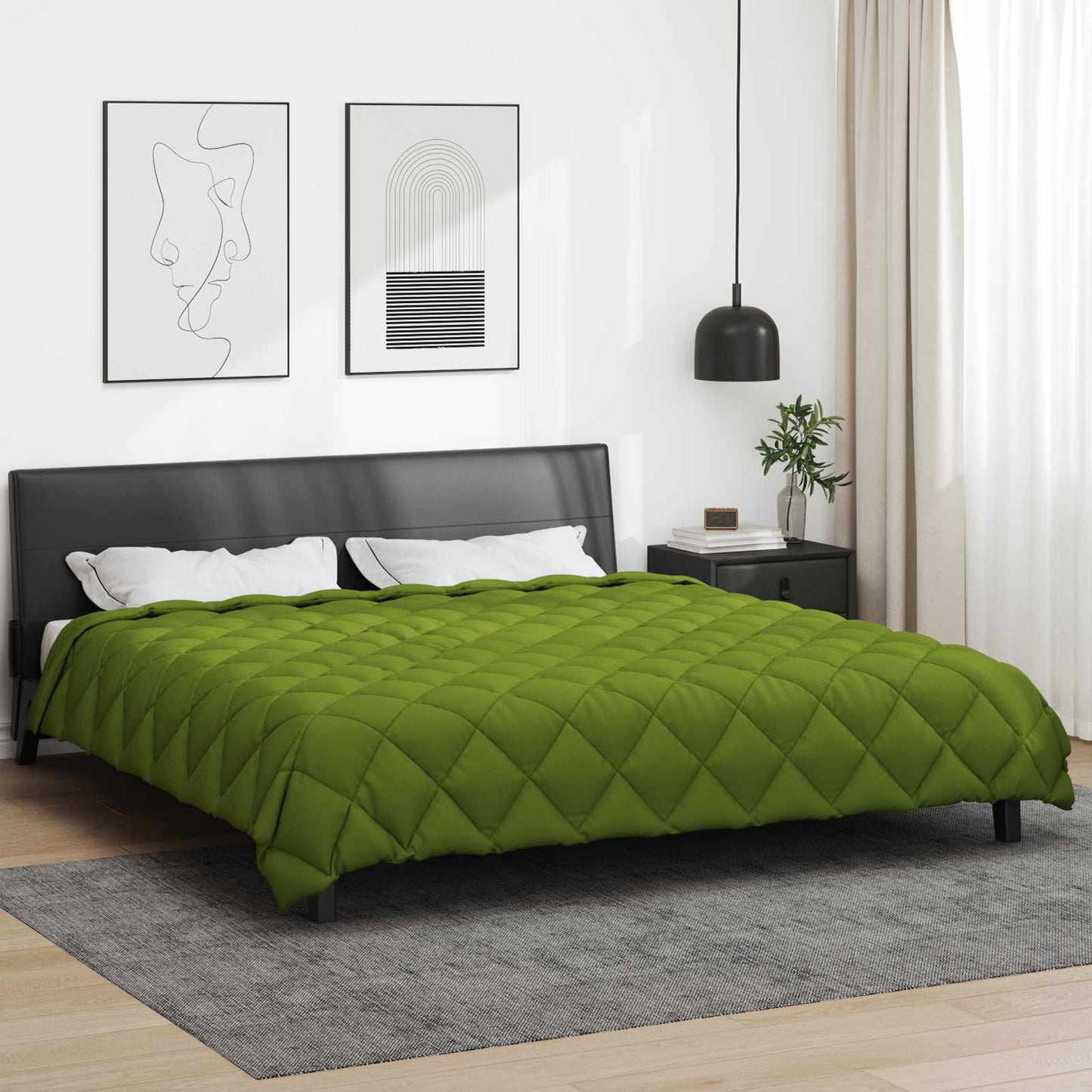 vidaXL Winterbettdecke Grün 220 x 240 cm Mikrofaser