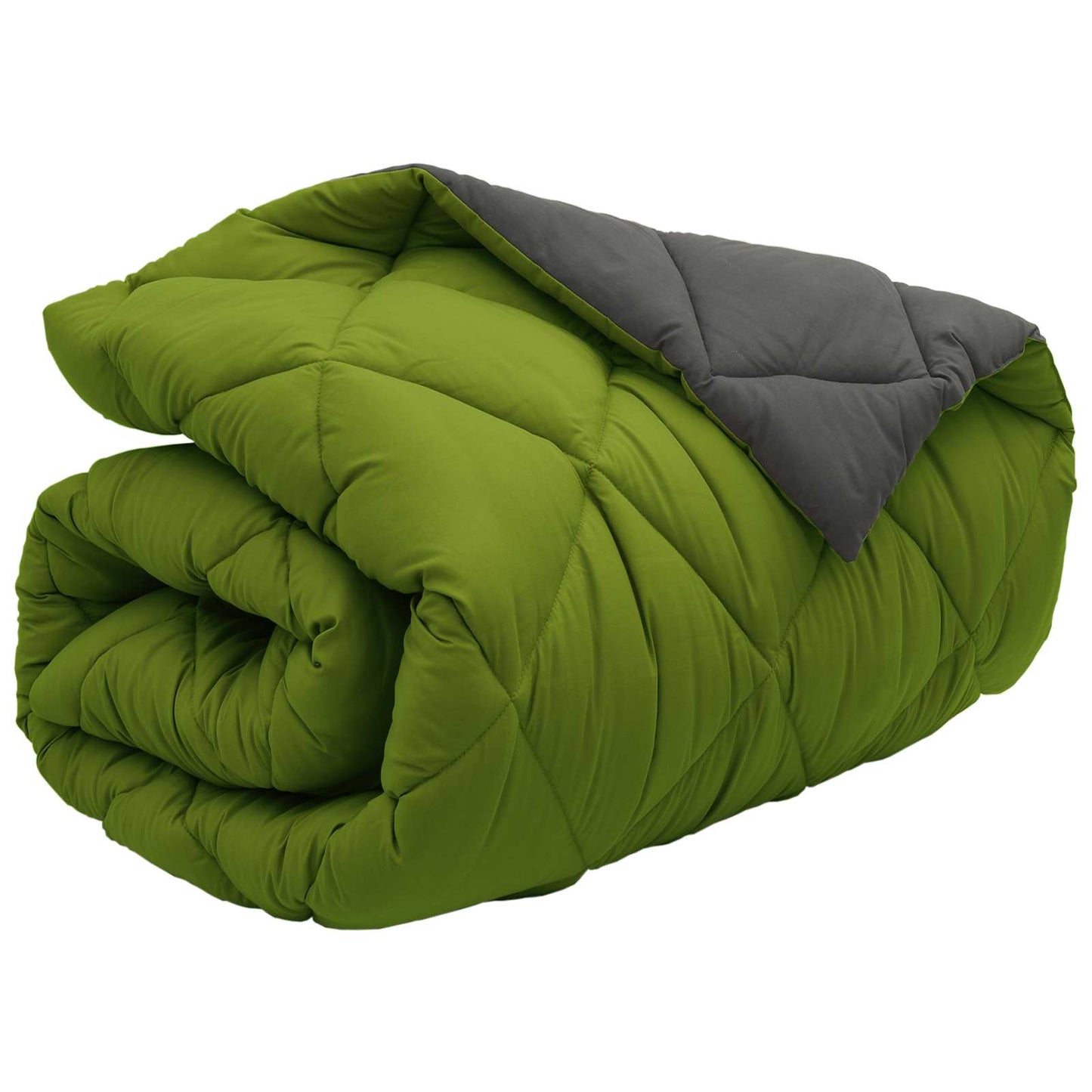 vidaXL Winterbettdecke Grün und Anthrazit 200 x 140 cm Mikrofaser