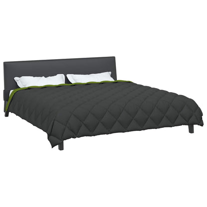 vidaXL Winterbettdecke Grün und Anthrazit 200 x 200 cm Mikrofaser