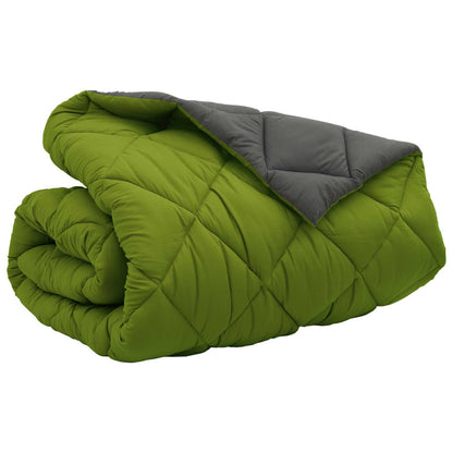 vidaXL Winterbettdecke Grün und Anthrazit 240 x 200 cm Mikrofaser