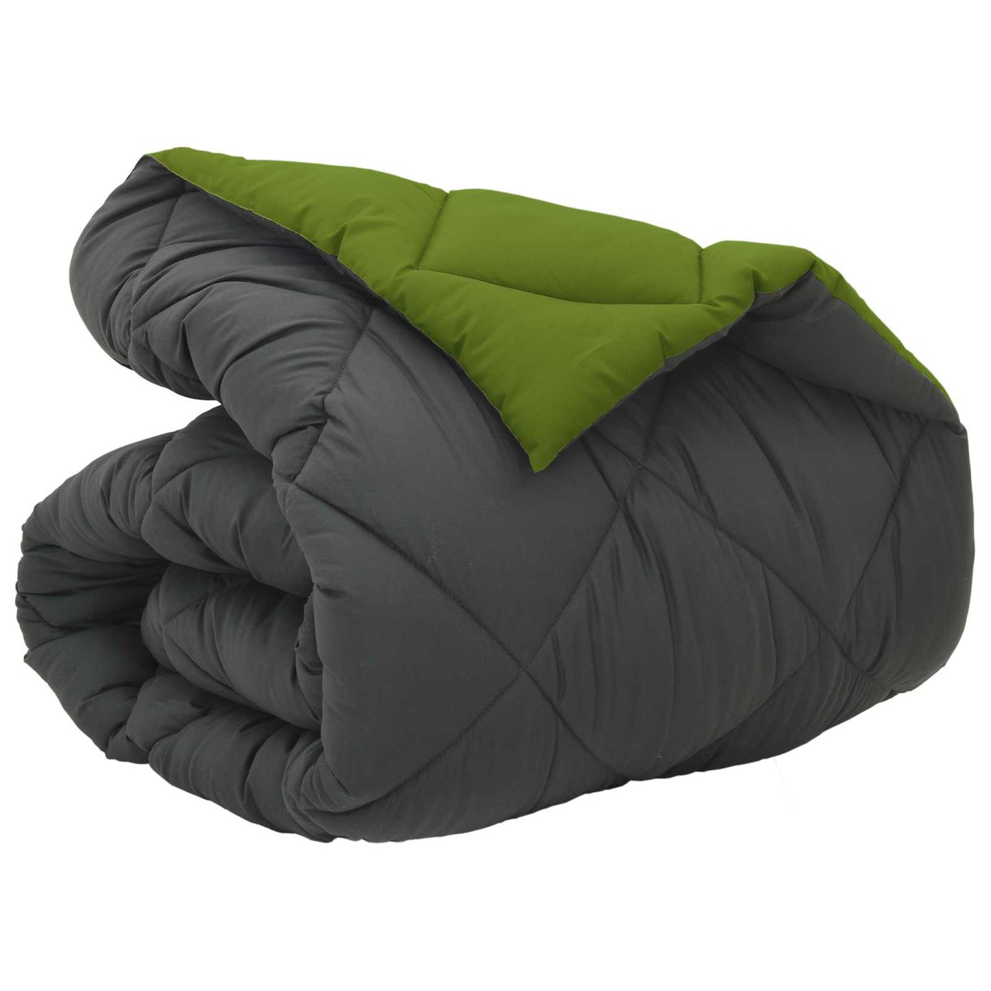 vidaXL Winterbettdecke Grün und Anthrazit 220 x 140 cm Mikrofaser