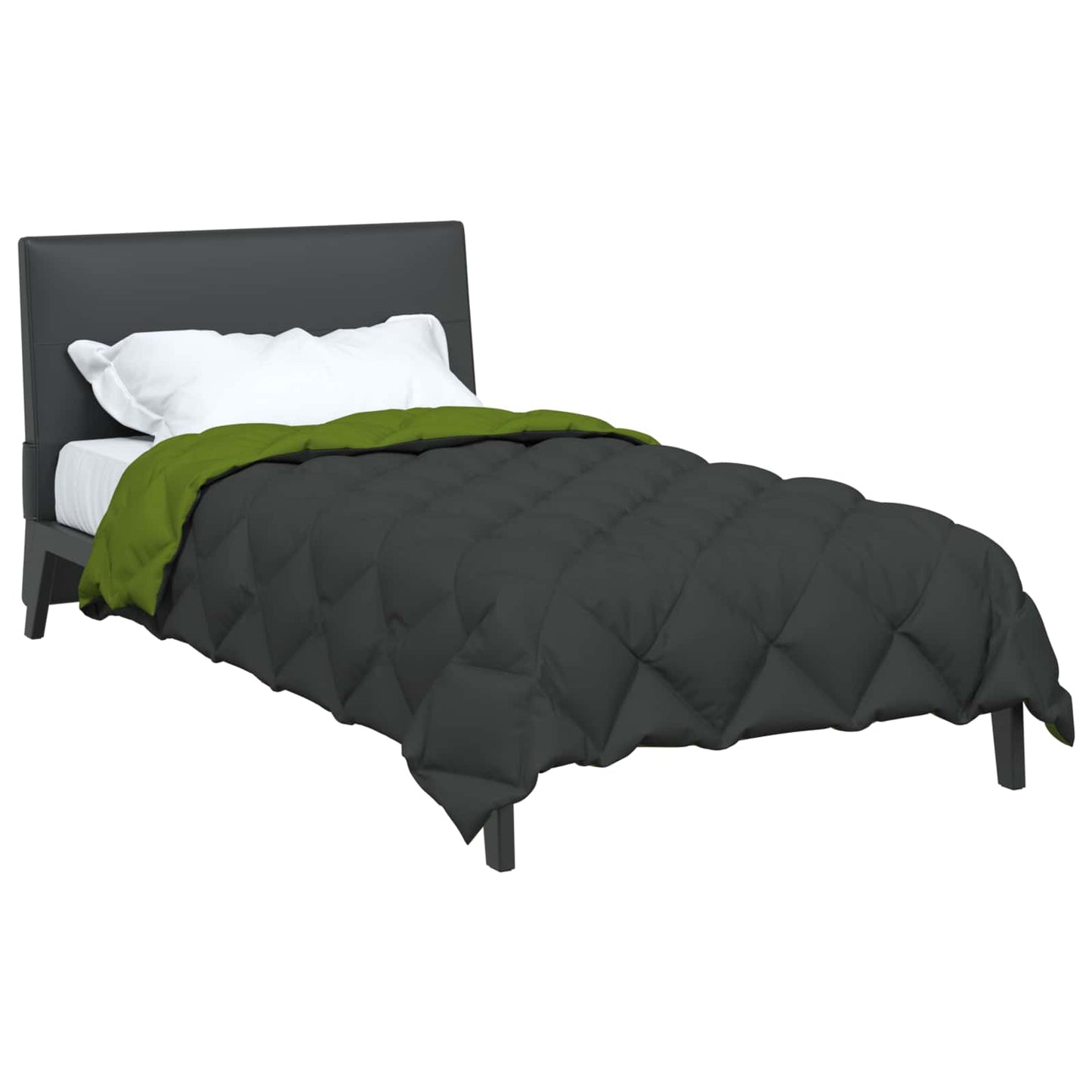 vidaXL Winterbettdecke Grün und Anthrazit 220 x 140 cm Mikrofaser