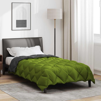 vidaXL Winterbettdecke Grün und Anthrazit 220 x 155 cm Mikrofaser
