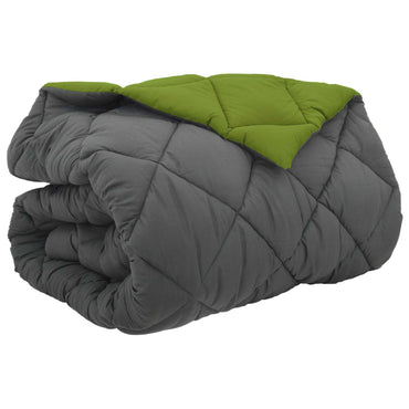 vidaXL Winterbettdecke Grün und Anthrazit 220 x 260 cm Mikrofaser