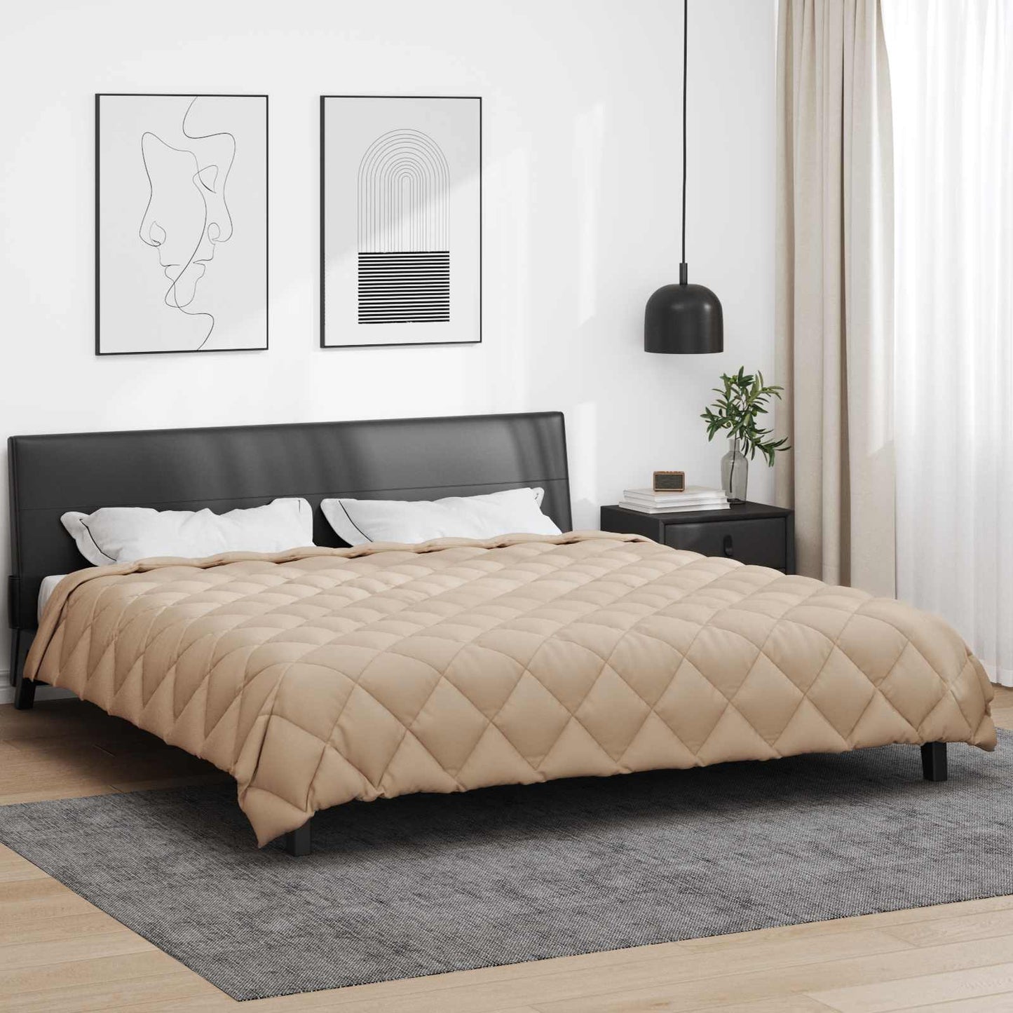 vidaXL Winterbettdecke Taupe 220 x 260 cm Mikrofaser