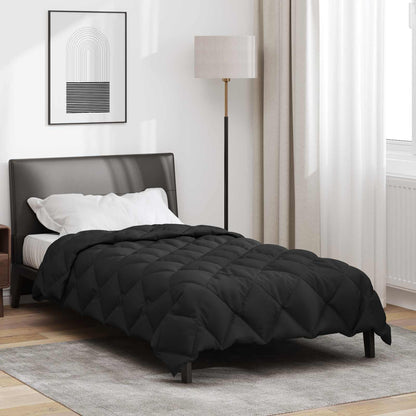 vidaXL Winterbettdecke Schwarz 200 x 140 cm Mikrofaser