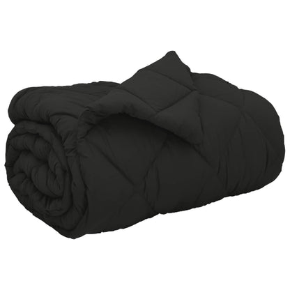 vidaXL Winterbettdecke Schwarz 200 x 140 cm Mikrofaser