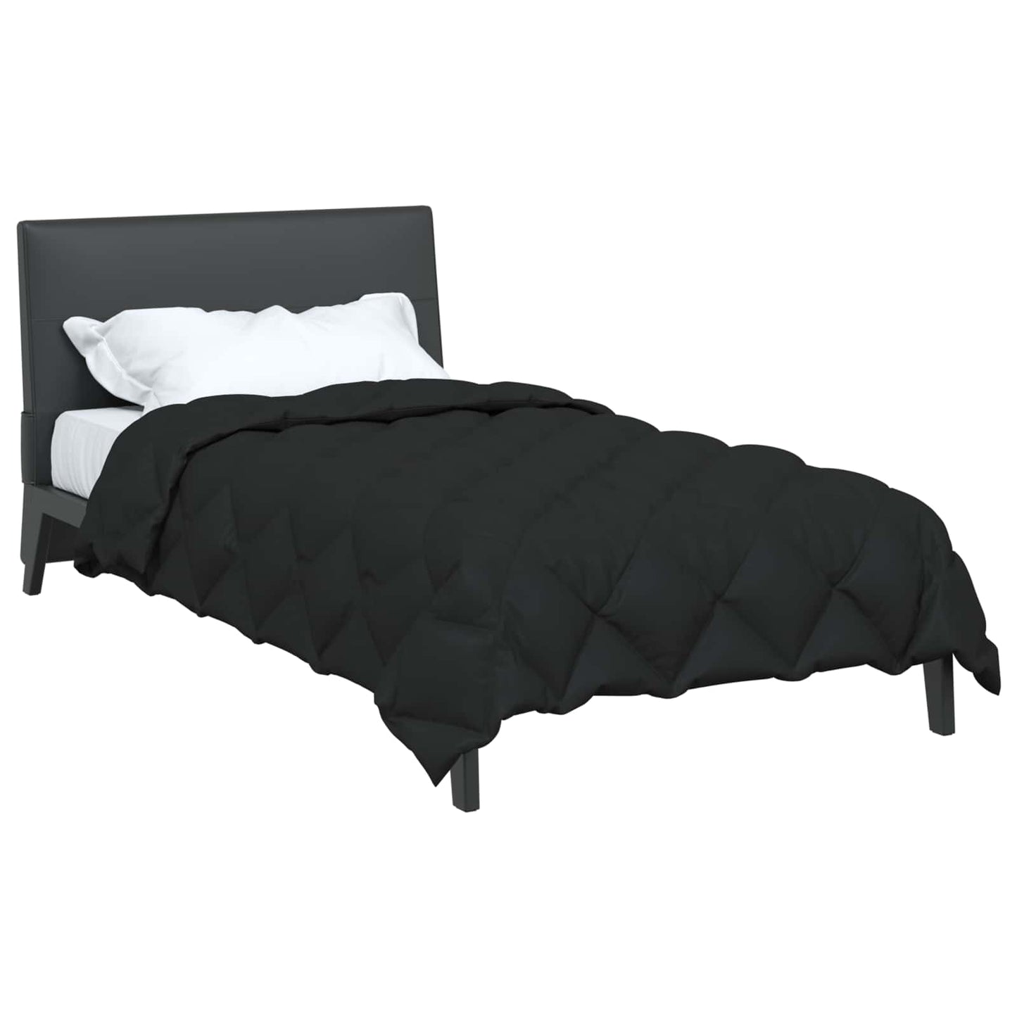 vidaXL Winterbettdecke Schwarz 200 x 140 cm Mikrofaser