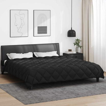 vidaXL Winterbettdecke Schwarz 220 x 200 cm Mikrofaser