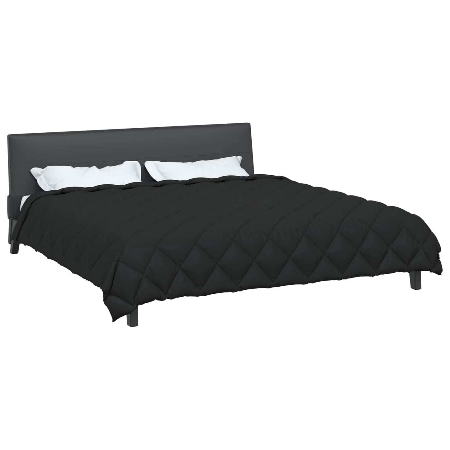 vidaXL Winterbettdecke Schwarz 220 x 200 cm Mikrofaser