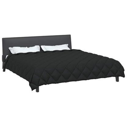 vidaXL Winterbettdecke Schwarz 220 x 240 cm Mikrofaser
