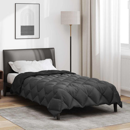 vidaXL Winterbettdecke Schwarz und Anthrazit 200 x 140 cm Mikrofaser