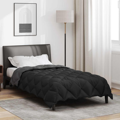 vidaXL Winterbettdecke Schwarz und Anthrazit 200 x 140 cm Mikrofaser