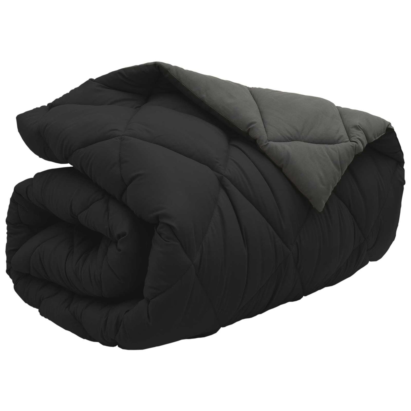 vidaXL Winterbettdecke Schwarz und Anthrazit 200 x 155 cm Mikrofaser