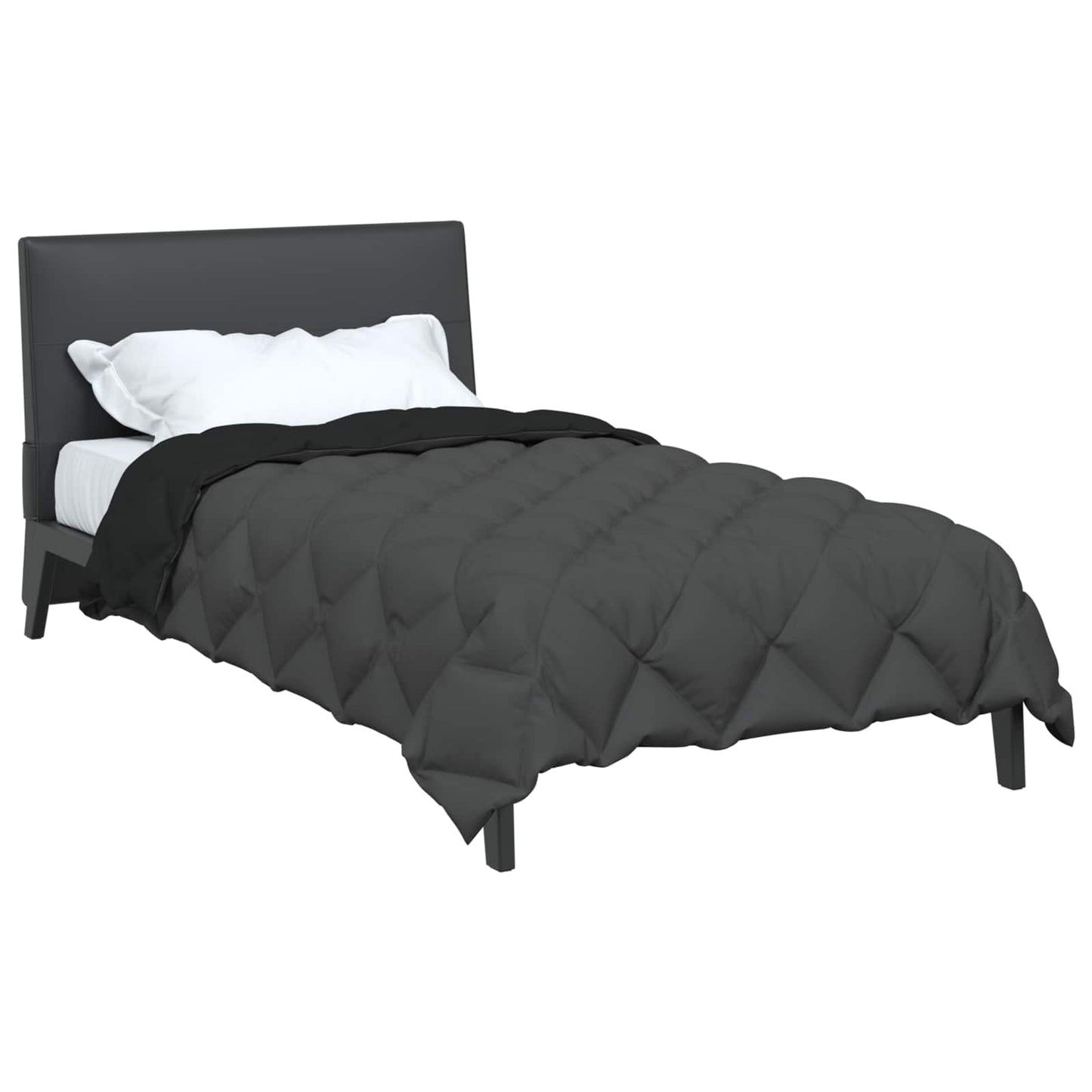 vidaXL Winterbettdecke Schwarz und Anthrazit 200 x 155 cm Mikrofaser