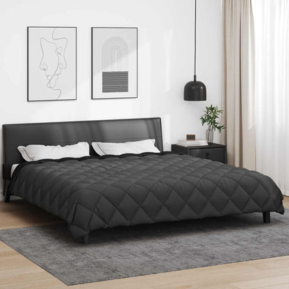 vidaXL Winterbettdecke Schwarz und Anthrazit 200 x 200 cm Mikrofaser