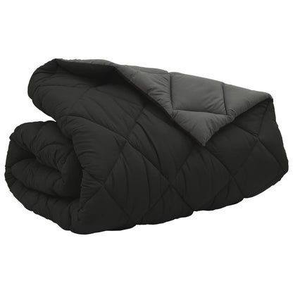 vidaXL Winterbettdecke Schwarz und Anthrazit 200 x 200 cm Mikrofaser