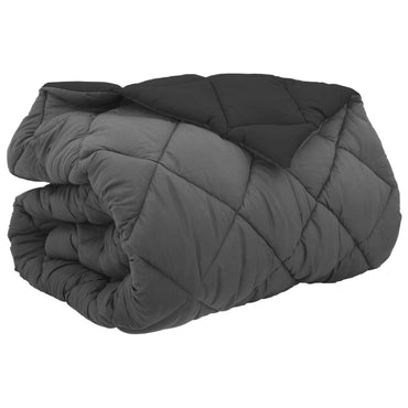 vidaXL Winterbettdecke Schwarz und Anthrazit 240 x 200 cm Mikrofaser