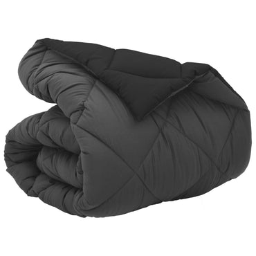 vidaXL Winterbettdecke Schwarz und Anthrazit 220 x 140 cm Mikrofaser