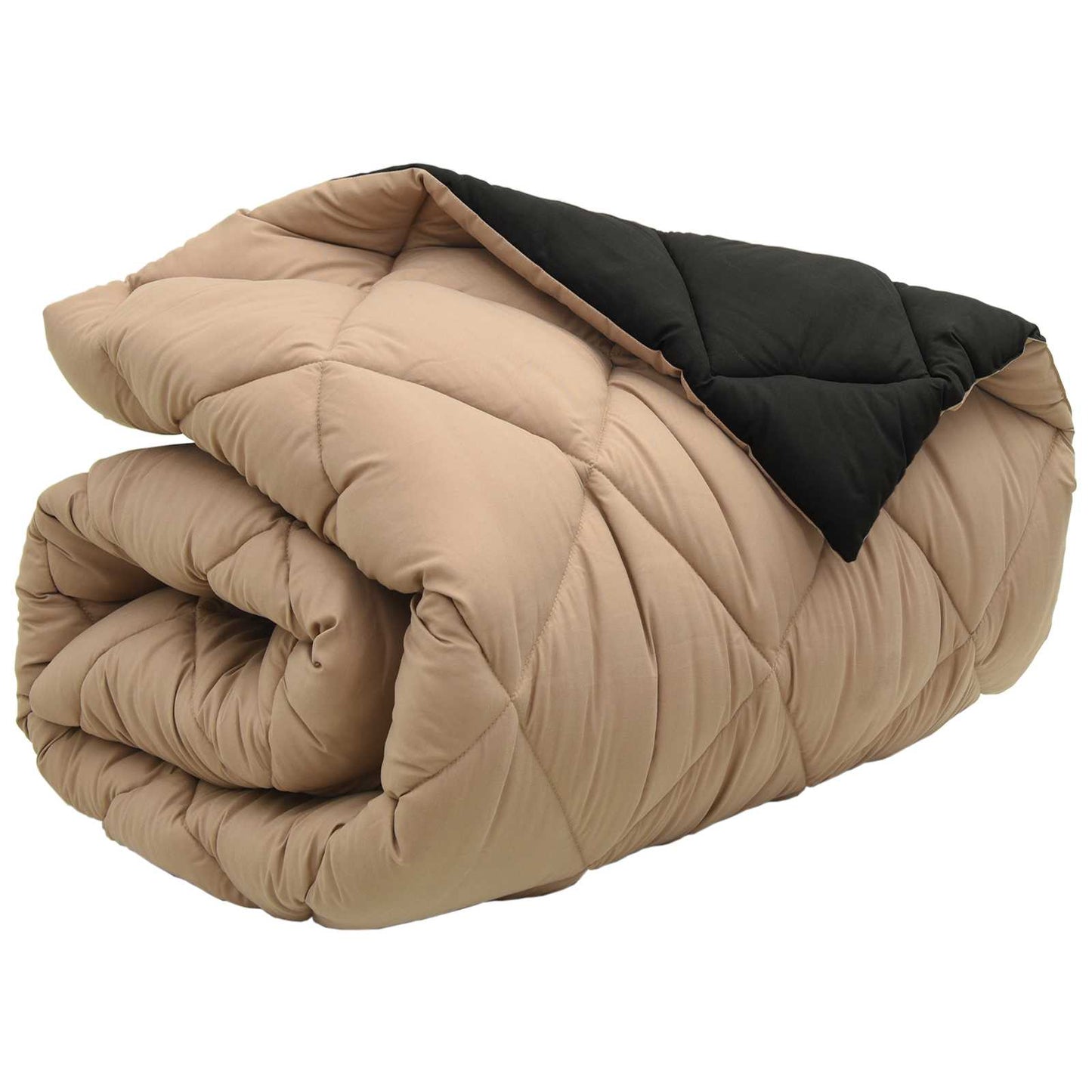 vidaXL Winterbettdecke Schwarz und Taupe 200 x 135 cm Mikrofaser