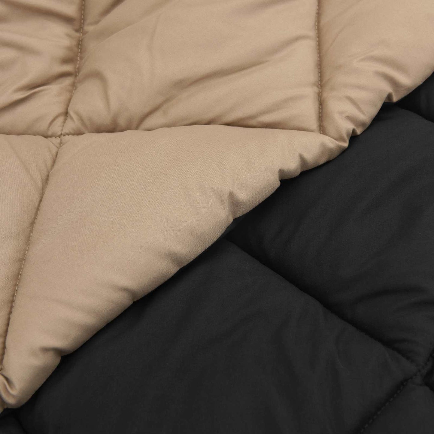vidaXL Winterbettdecke Schwarz und Taupe 200 x 155 cm Mikrofaser