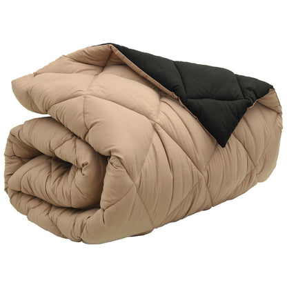 vidaXL Winterbettdecke Schwarz und Taupe 200 x 155 cm Mikrofaser