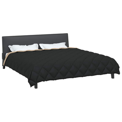 vidaXL Winterbettdecke Schwarz und Taupe 200 x 200 cm Mikrofaser