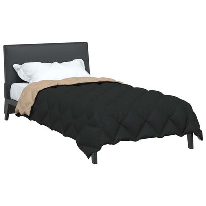 vidaXL Winterbettdecke Schwarz und Taupe 220 x 135 cm Mikrofaser