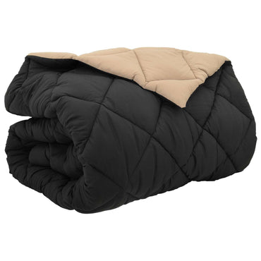 vidaXL Winterbettdecke Schwarz und Taupe 220 x 200 cm Mikrofaser