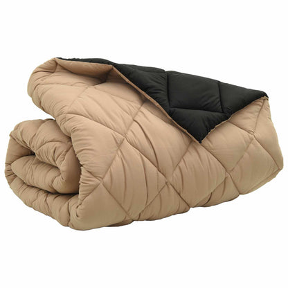 vidaXL Winterbettdecke Schwarz und Taupe 220 x 200 cm Mikrofaser