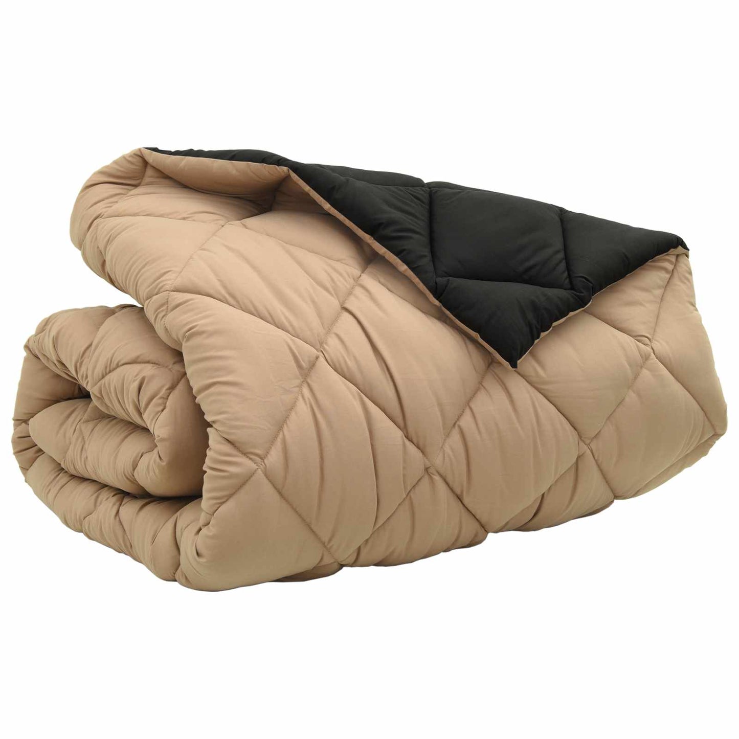 vidaXL Winterbettdecke Schwarz und Taupe 220 x 260 cm Mikrofaser