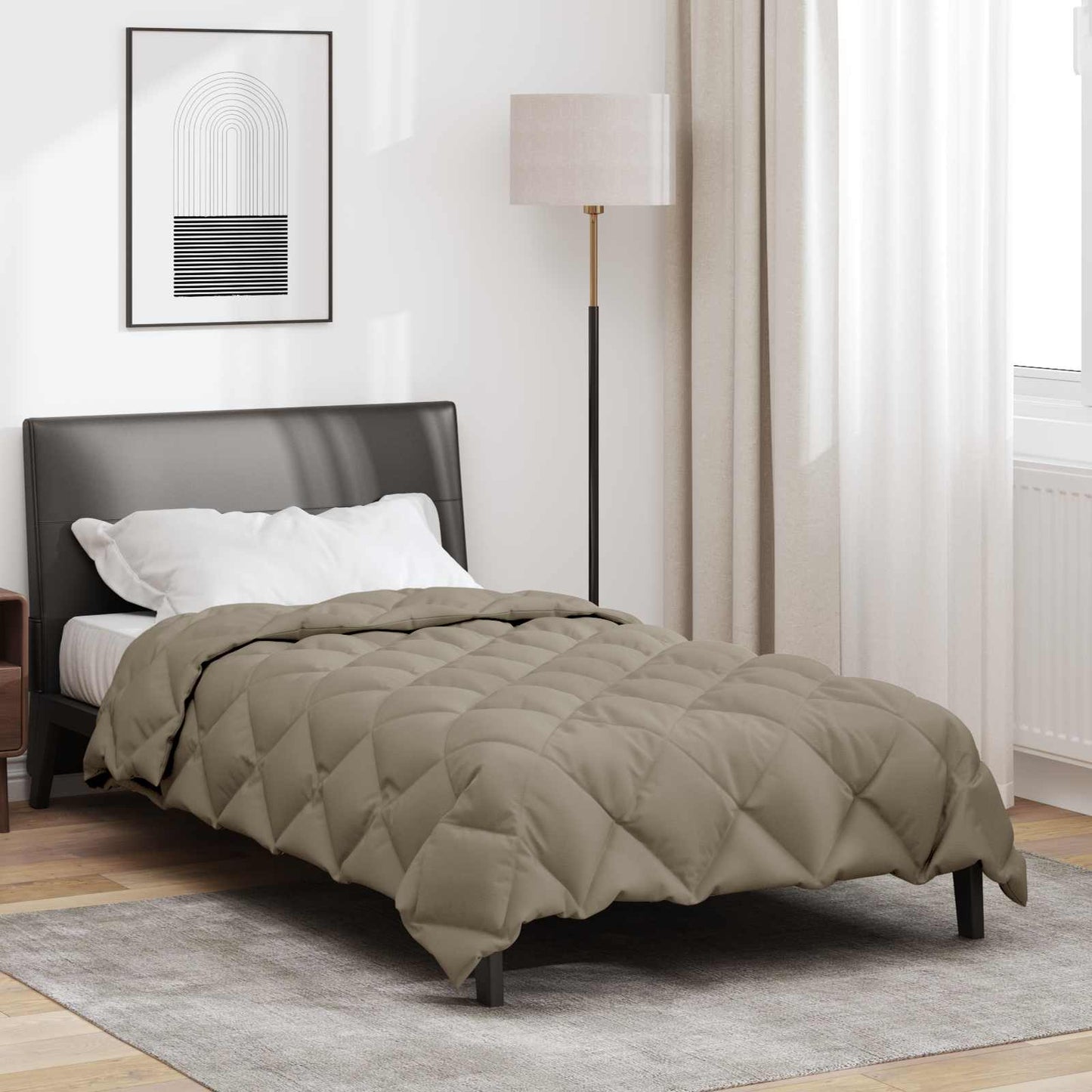 vidaXL Winterbettdecke Hellgrau 200 x 135 cm Mikrofaser