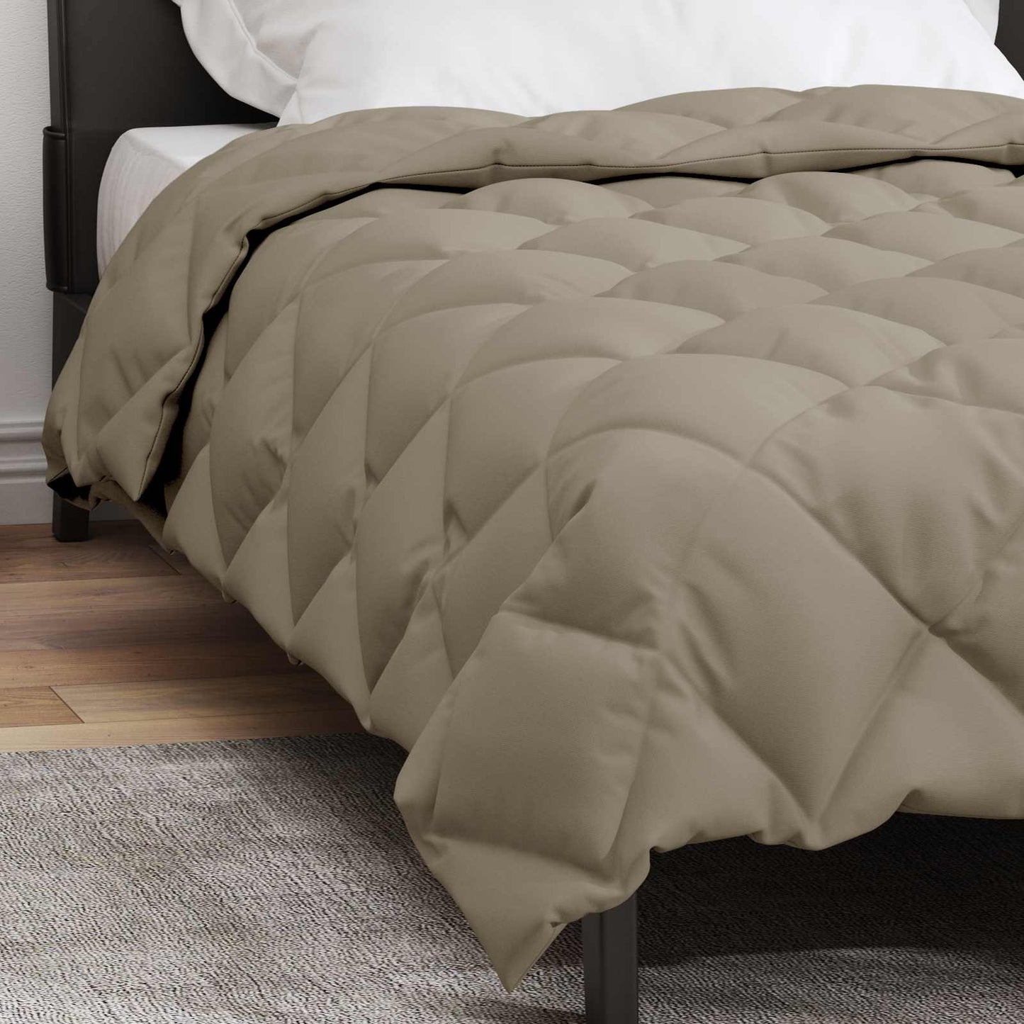 vidaXL Winterbettdecke Hellgrau 200 x 140 cm Mikrofaser
