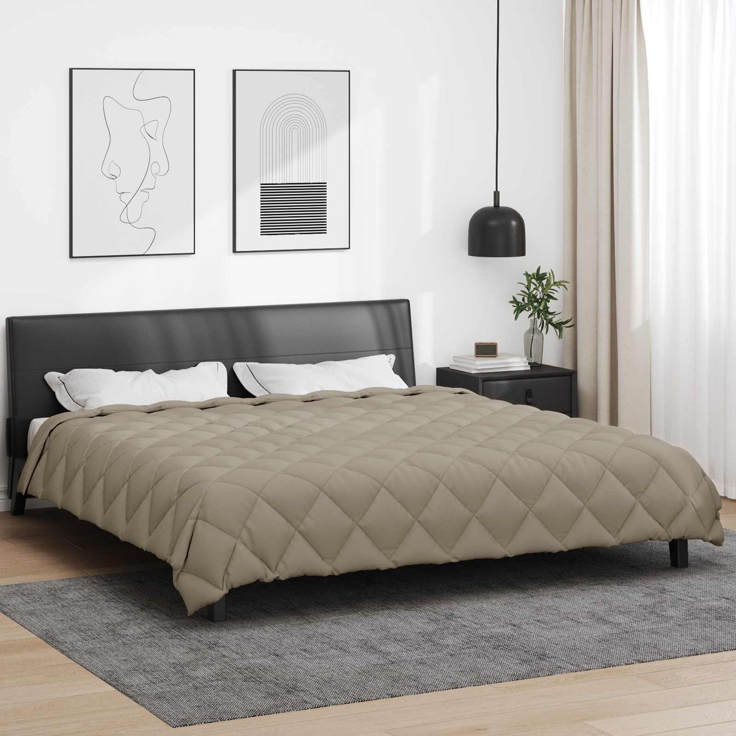 vidaXL Winterbettdecke Hellgrau 240 x 260 cm Mikrofaser