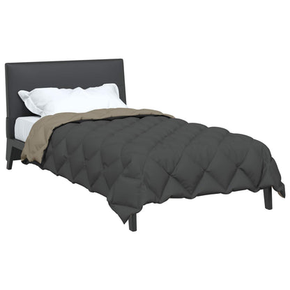 Winterbettdecke Hellgrau und Anthrazit 200 x 135 cm Mikrofaser