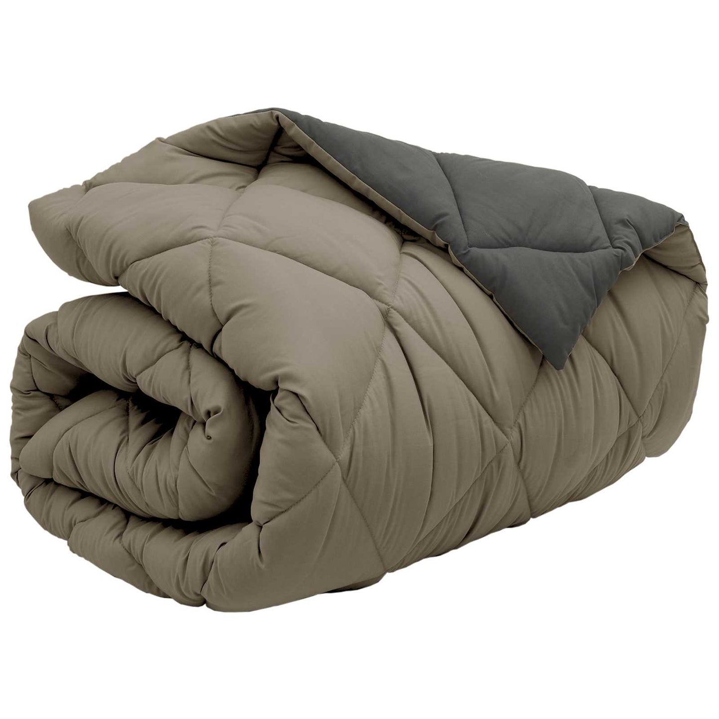 vidaXL Winterbettdecke Hellgrau und Anthrazit 220 x 135 cm Mikrofaser