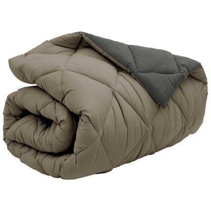 vidaXL Winterbettdecke Hellgrau und Anthrazit 220 x 155 cm Mikrofaser