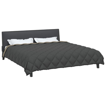 vidaXL Winterbettdecke Hellgrau und Anthrazit 220 x 260 cm Mikrofaser