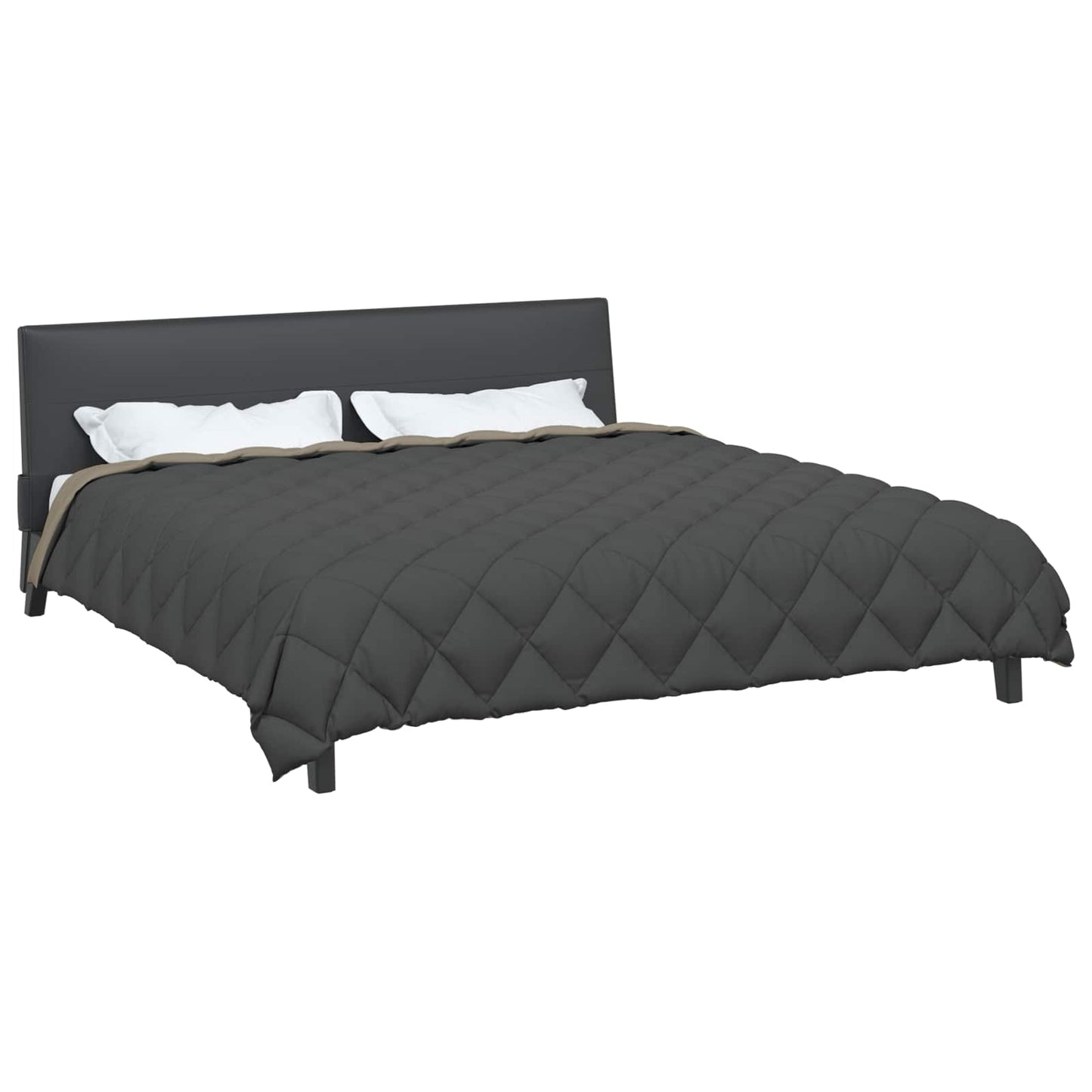 vidaXL Winterbettdecke Hellgrau und Anthrazit 240 x 260 cm Mikrofaser