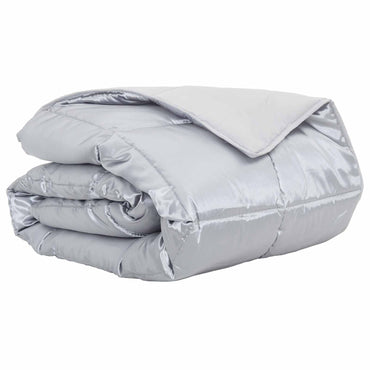 vidaXL Sommerdecke Silber 200 x 155 cm Satin und Mikrofaser