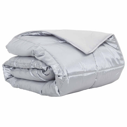 vidaXL Sommerdecke Silber 240 x 200 cm Satin und Mikrofaser
