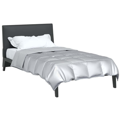 vidaXL Sommerdecke Silber 220 x 155 cm Satin und Mikrofaser