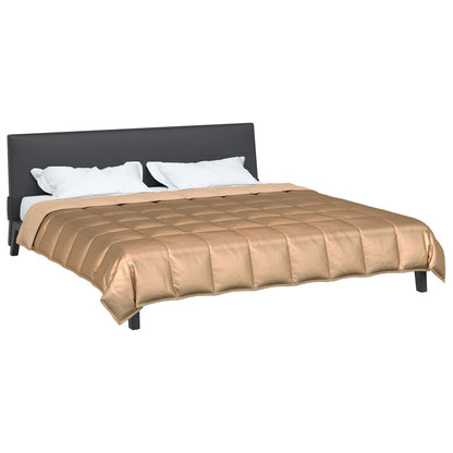 vidaXL Ganzjahresbettdecke Gold 240 x 200 cm Satin und Mikrofaser