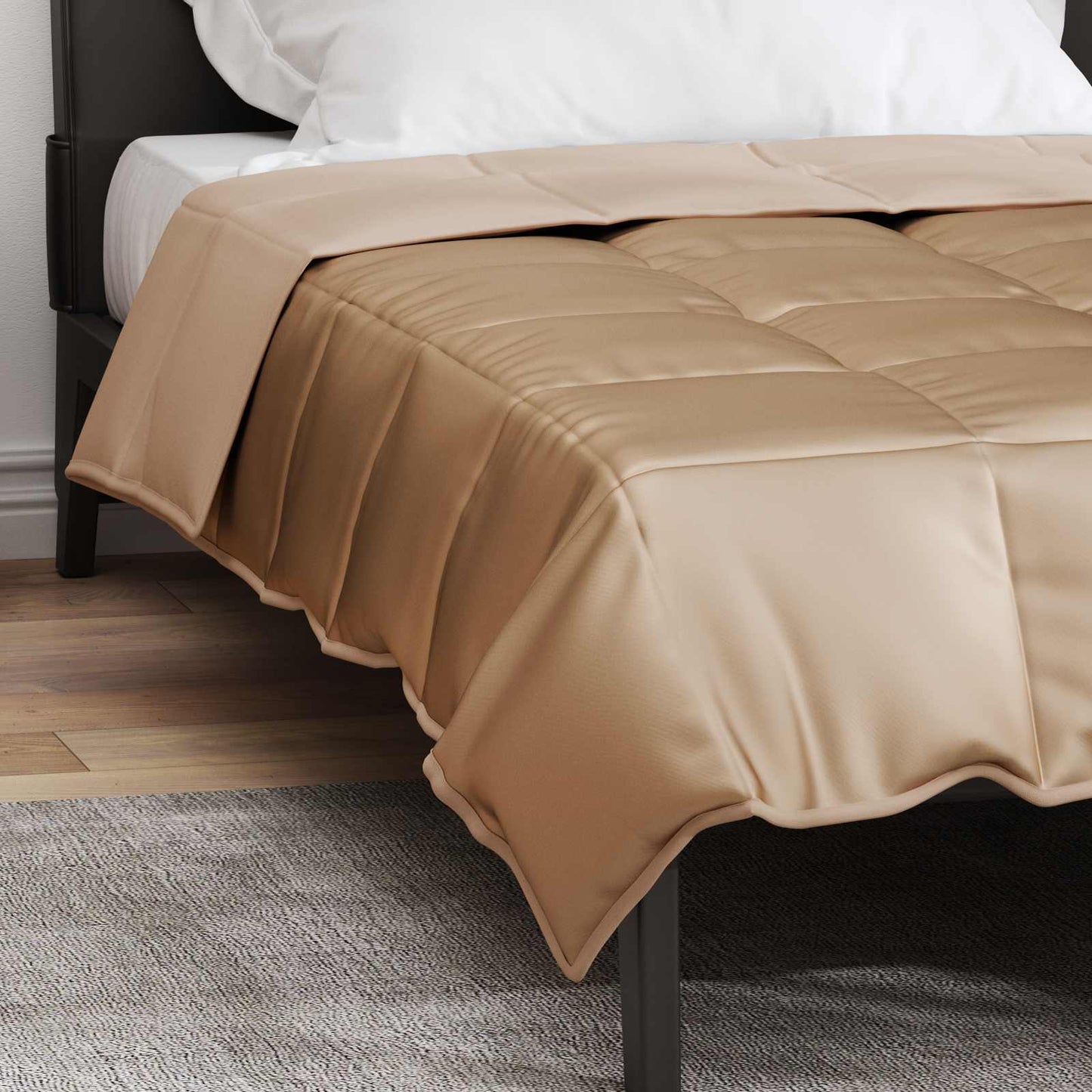 vidaXL Ganzjahresbettdecke Gold 220 x 140 cm Satin und Mikrofaser