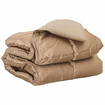 vidaXL Ganzjahresbettdecke Gold 240 x 260 cm Satin und Mikrofaser