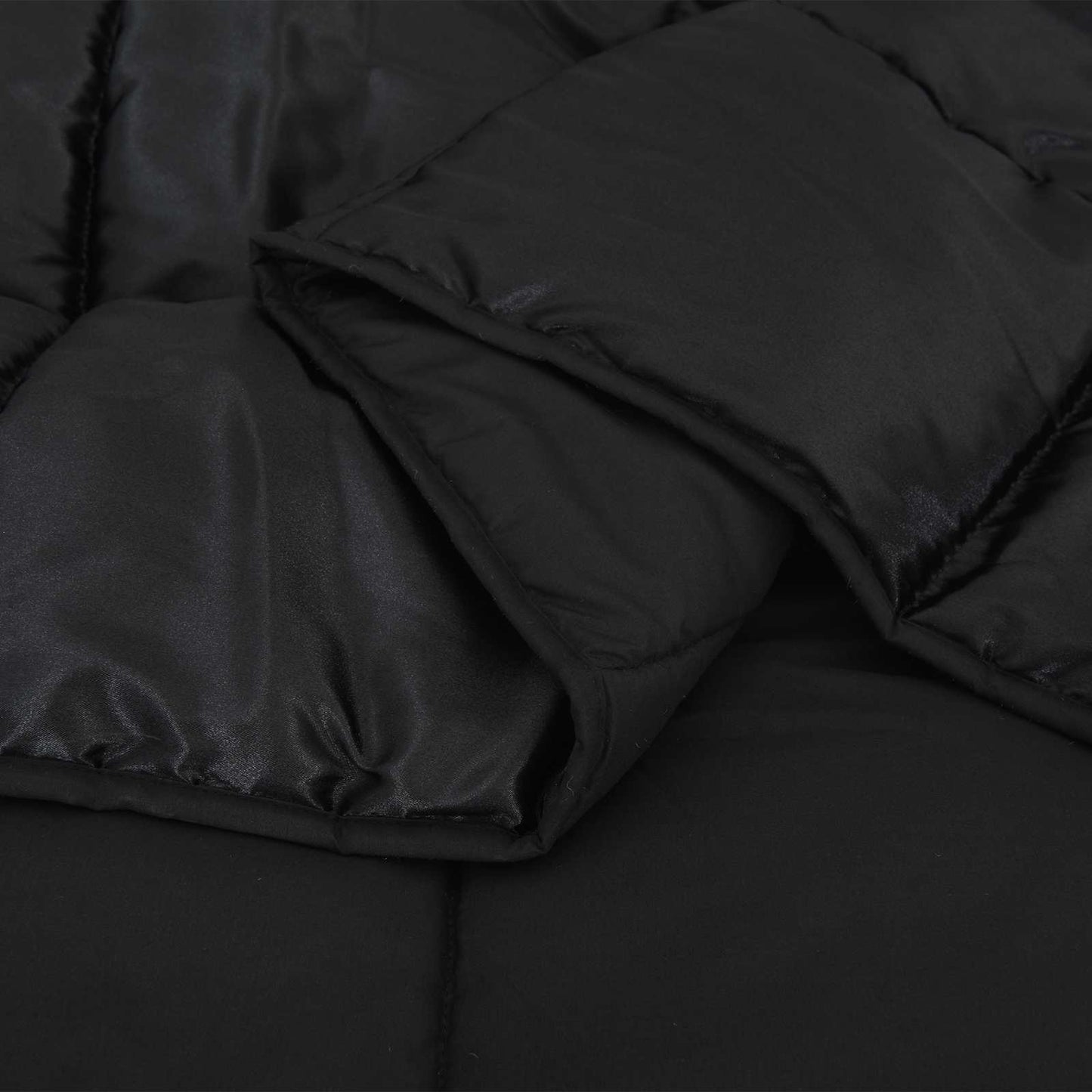 vidaXL Ganzjahresbettdecke Schwarz 220 x 140 cm Satin und Mikrofaser