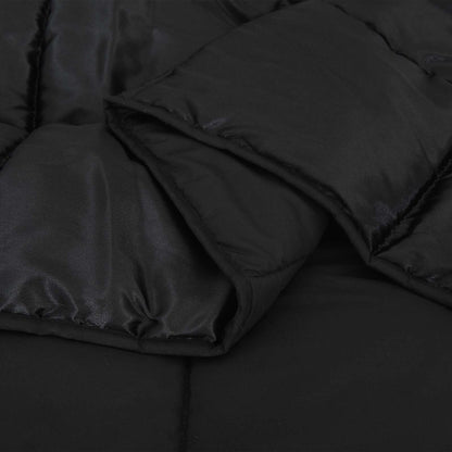 vidaXL Ganzjahresbettdecke Schwarz 220 x 140 cm Satin und Mikrofaser