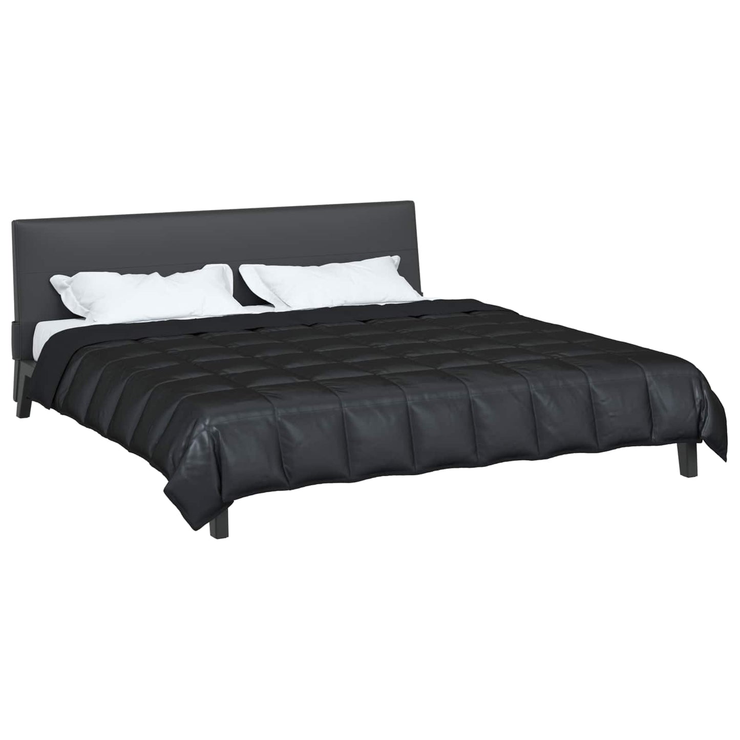 vidaXL Ganzjahresbettdecke Schwarz 220 x 260 cm Satin und Mikrofaser