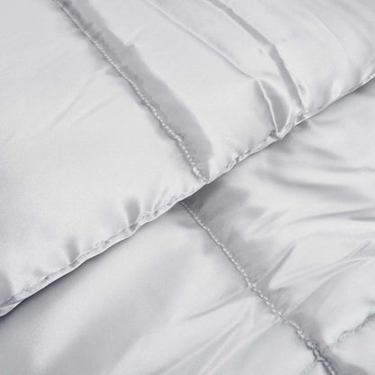 vidaXL Ganzjahresbettdecke Silber 200 x 140 cm Satin und Mikrofaser